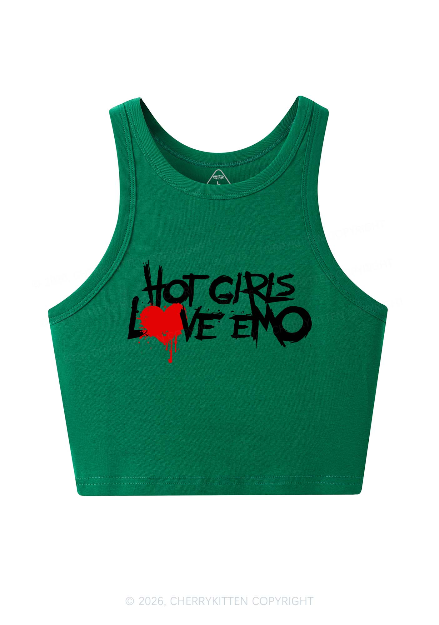 Hot Girls Love Emo Y2K Crop Tank Top Cherrykitten