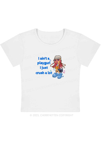 Curvy I Ain't A Playgurl I Just Crush A lot Y2K Baby Tee Cherrykitten
