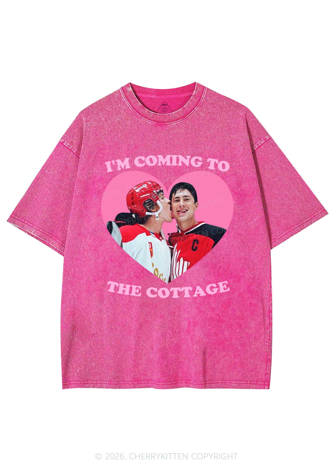 Coming To Cottage HR Y2K Shirts Washed Tee Cherrykitten