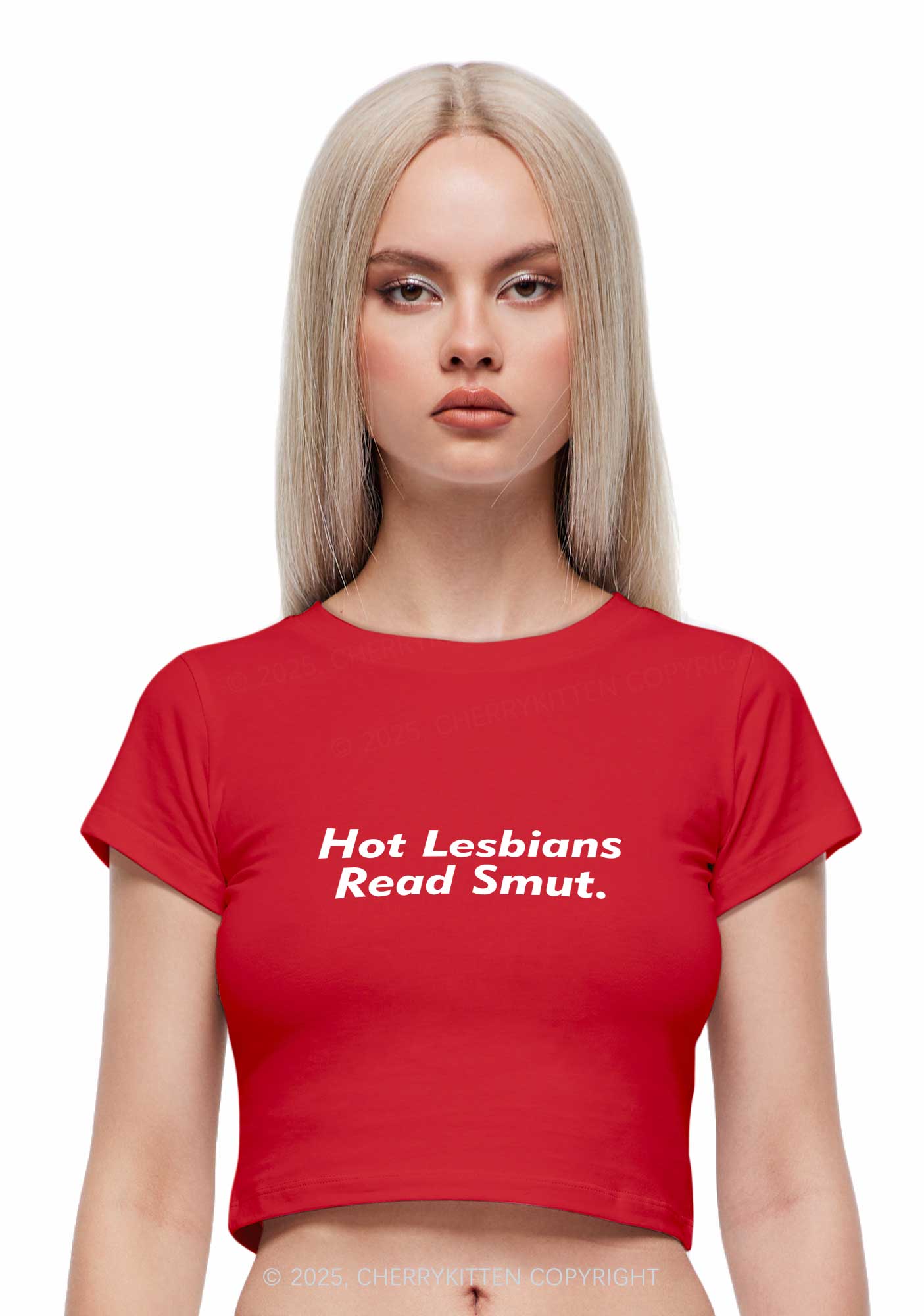 Hot Lesbians Read Smxt Y2K Baby Tee Cherrykitten