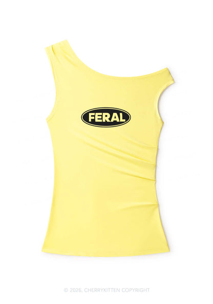 Feral Y2K Off Shoulder Tank Top Cherrykitten