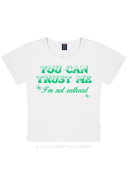 You Can Trust Me St Patricks Y2K Baby Tee Cherrykitten