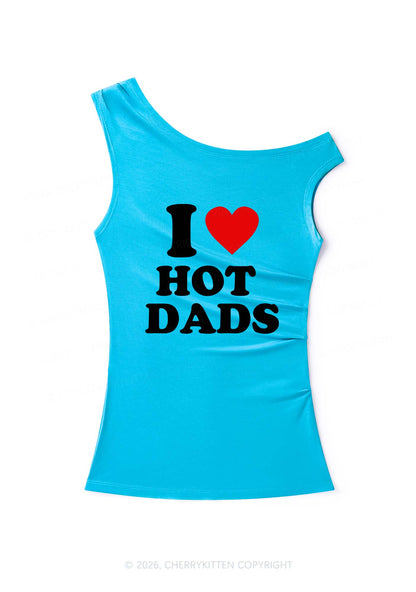 I Love Hot Dads Y2K Off Shoulder Tank Top Cherrykitten
