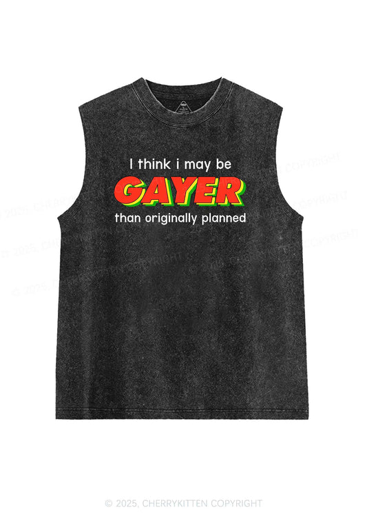 I May Be Gayer Pride Y2K Washed Muscle Tank Cherrykitten