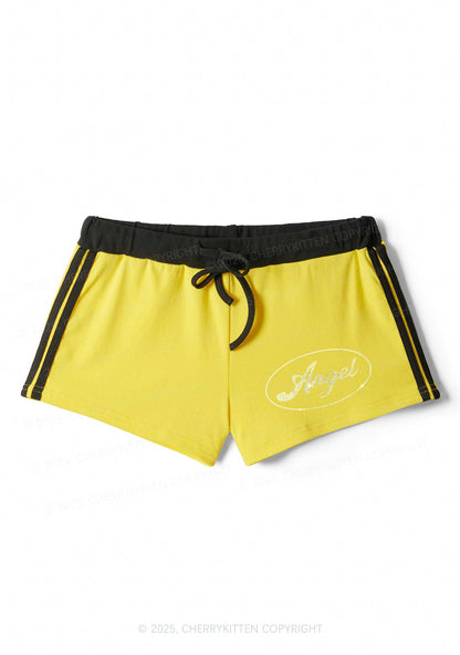 Rhinestone Mini Angel Y2K Drawstring Mini Shorts Cherrykitten