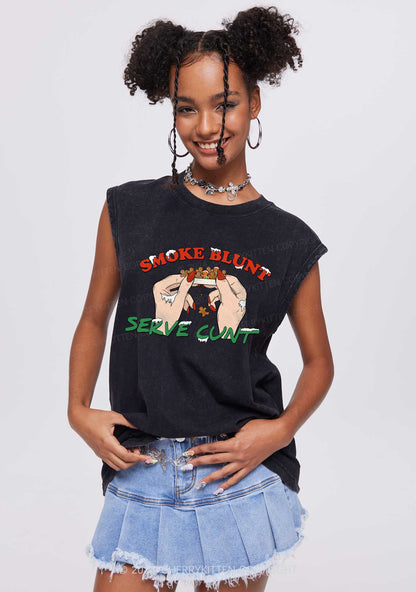 Christmas Smoke Blunt Y2K Washed Tank Cherrykitten