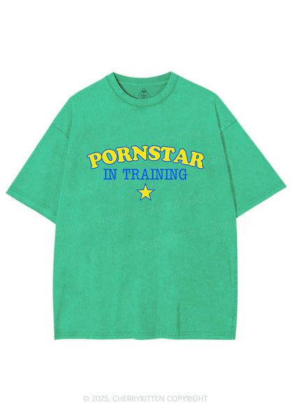 Pxrnstar In Training Y2K Shirts Washed Tee Cherrykitten
