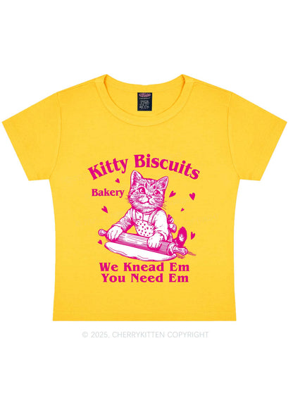 Kitten Biscuits Bakery Valentine's Day Y2K Baby Tee Cherrykitten
