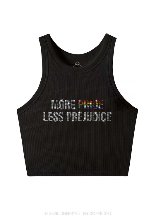 Rhinestone More Pride Less Prejudice Pride Y2K Crop Tank Top Cherrykitten