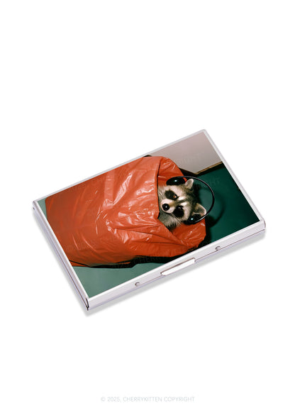Raccoon With Headphones Y2K Mirror Cigarette Case Cherrykitten