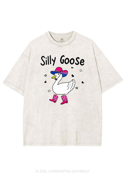 Silly Goose Bisexual Pride Y2K Shirts Washed Tee Cherrykitten