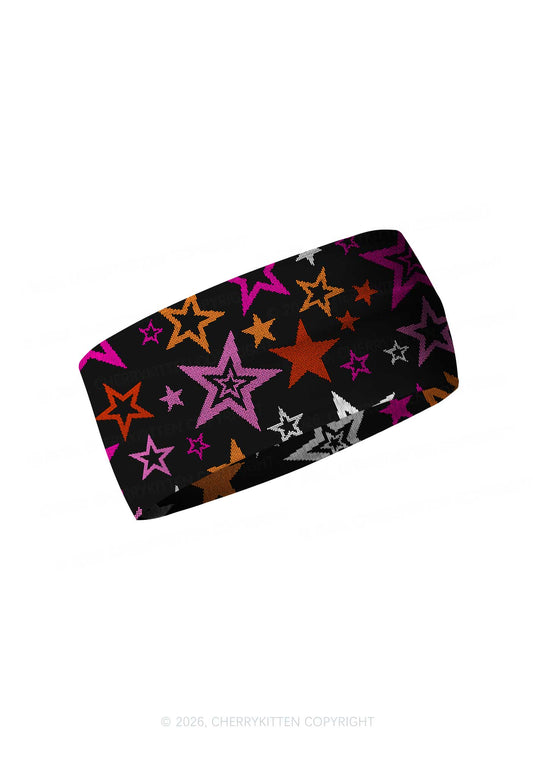 Lesbian Star Pride Y2K Print Headband Cherrykitten