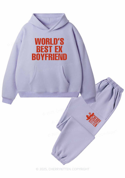 Best Ex Boyfriend Y2K Fleece Hoodie Set Cherrykitten