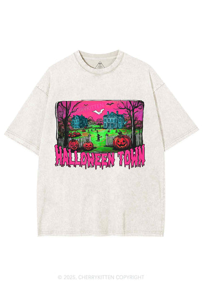 Halloween Pumpkin Town Y2K Shirts Washed Tee Cherrykitten