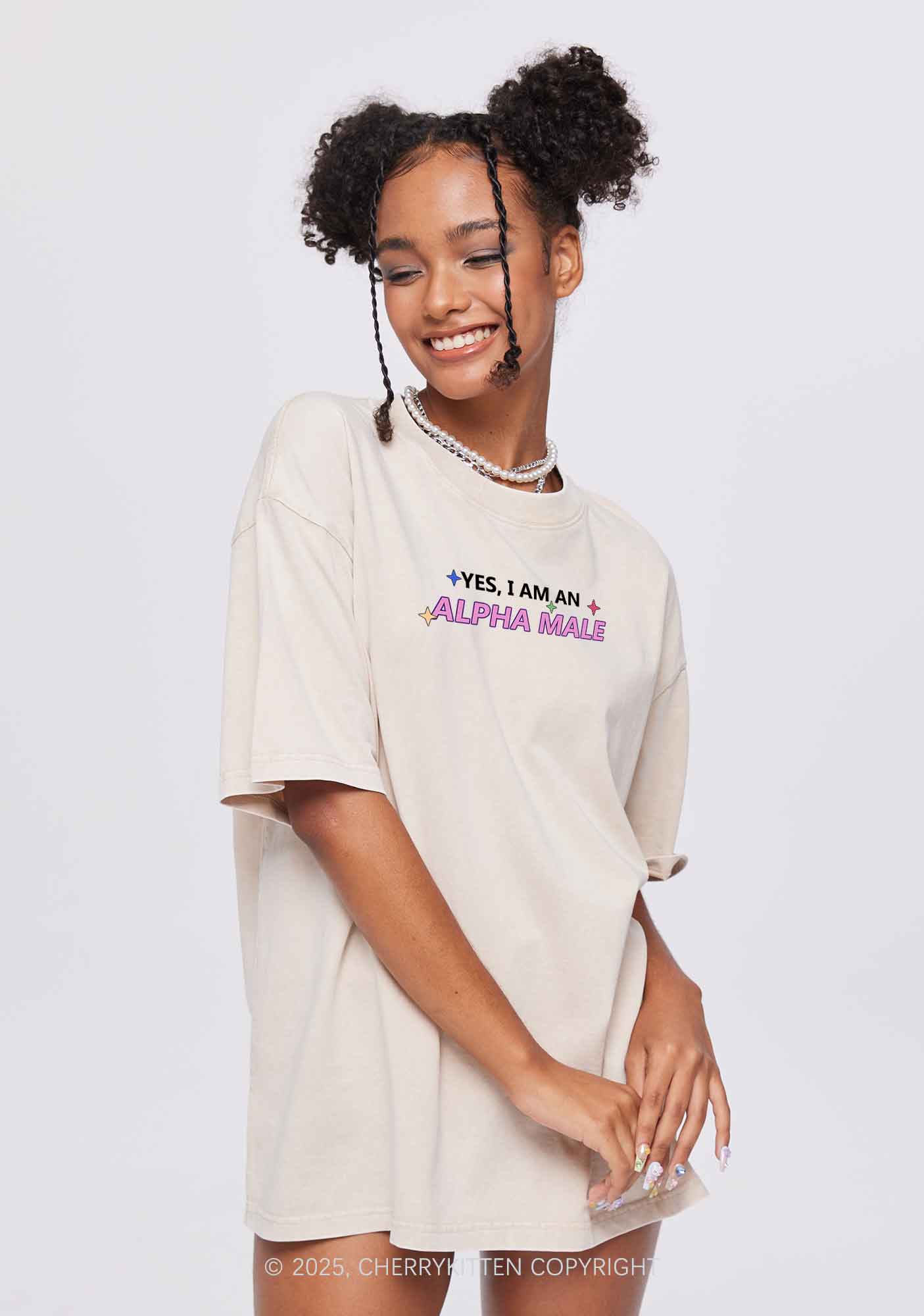 Alpha Male Two Sides Pride Y2K Shirts Washed Tee Cherrykitten