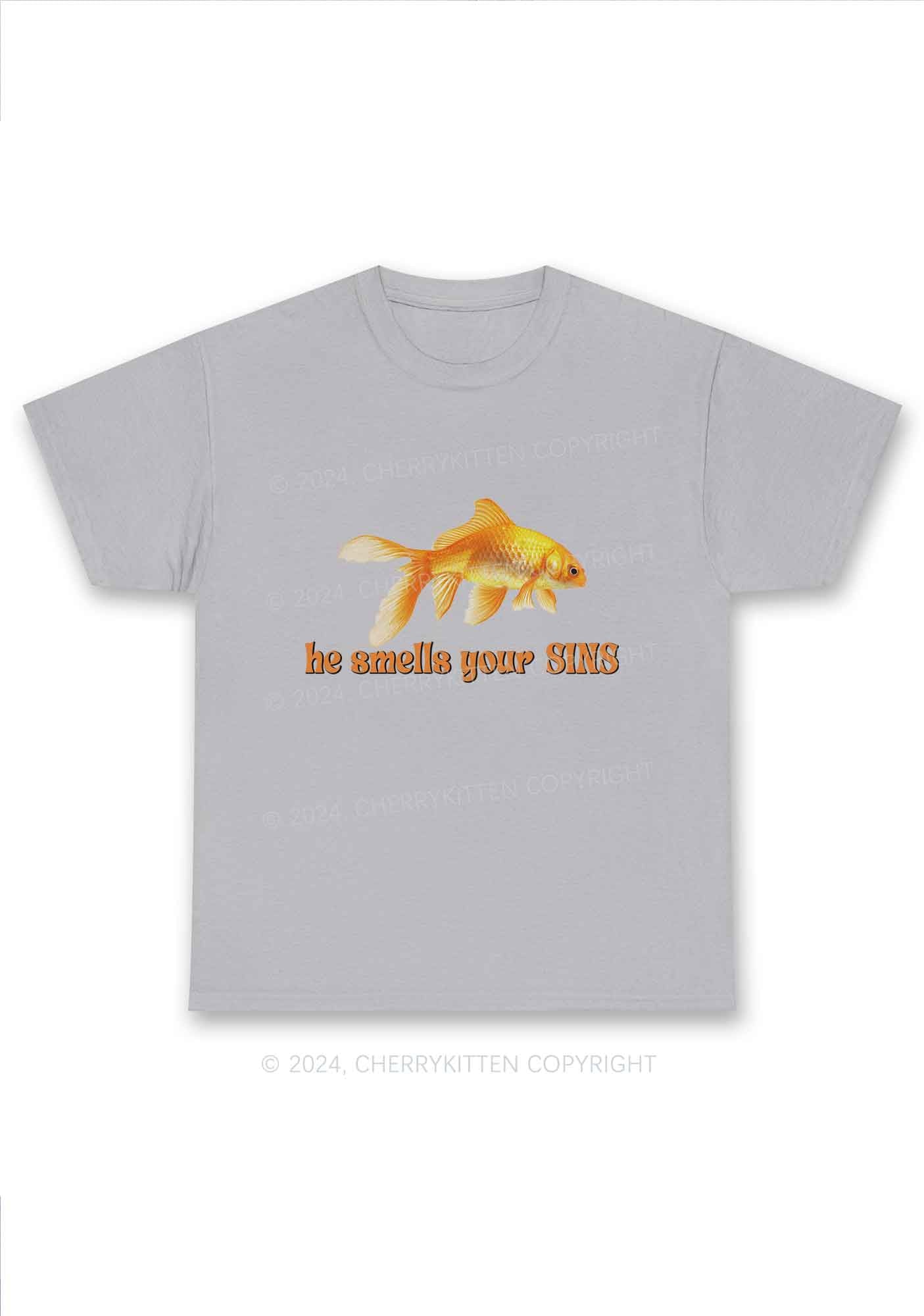 He Smells Your Sins Y2K Chunky Shirt Cherrykitten