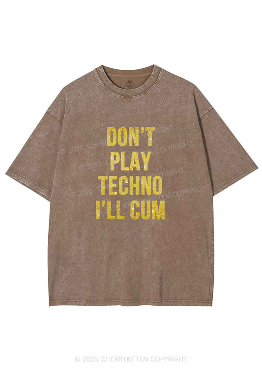 Glitter Dont Play Techno Y2K Shirts Washed Tee Cherrykitten