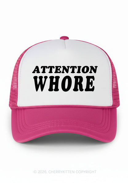 Attention Hore Y2K Colorblock Trucker Hat Cherrykitten