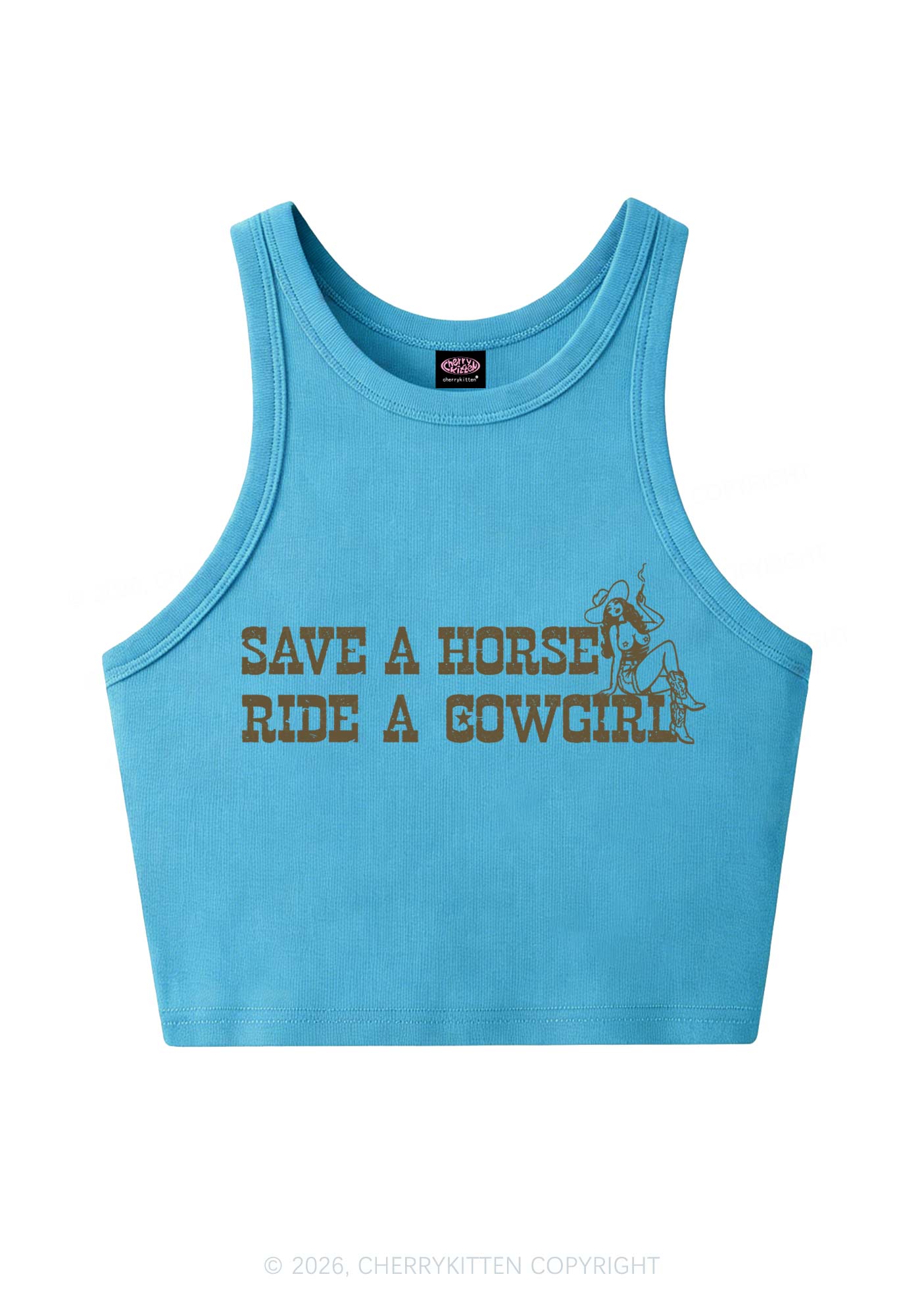 Ride Western Cowgirl Y2K Crop Tank Top Cherrykitten
