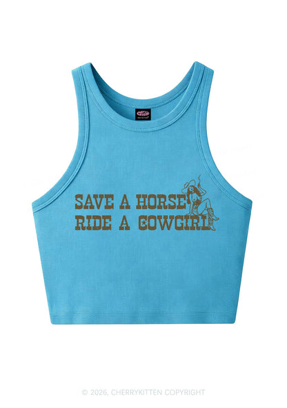 Ride Western Cowgirl Y2K Crop Tank Top Cherrykitten