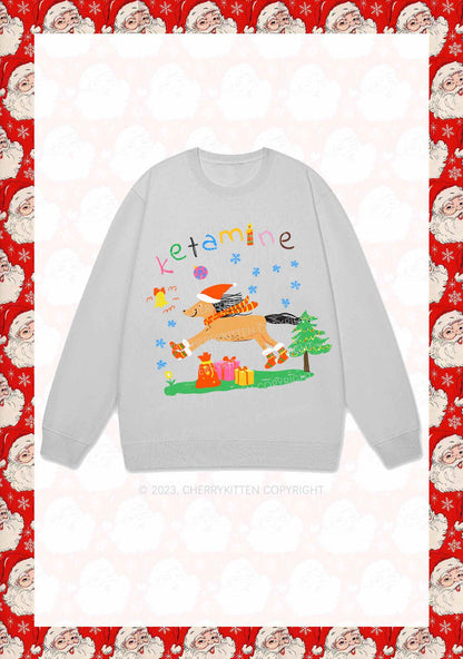 Christmas Snowflake Pony Y2K Sweatshirt Cherrykitten