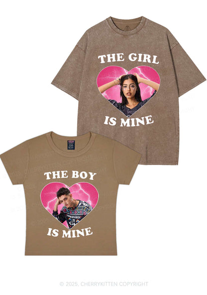 Custom Boy Girl Is Mine Y2K Valentine's Day Couple Shirt Cherrykitten