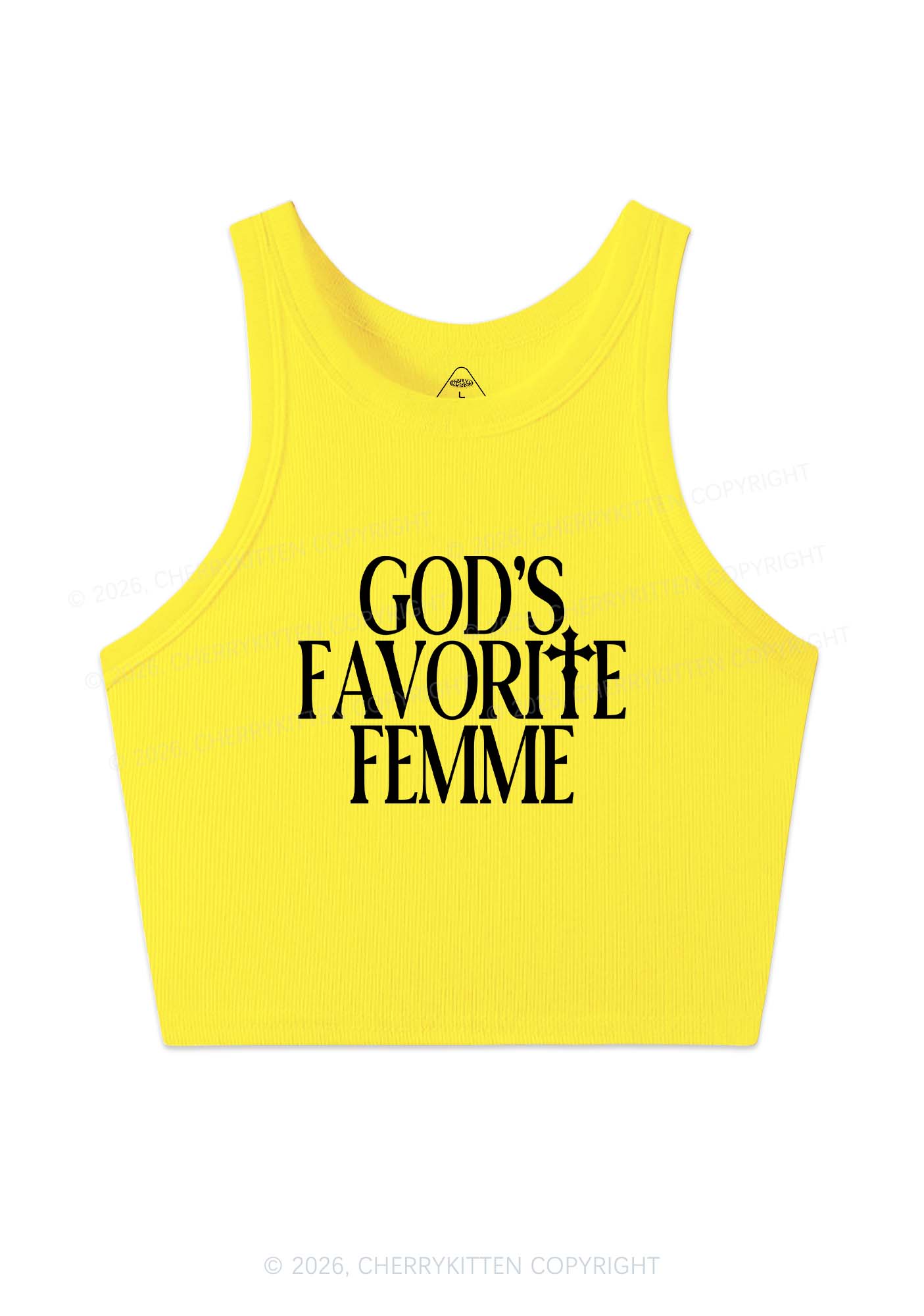Gods Favorite Femme Pride Y2K Crop Tank Top Cherrykitten
