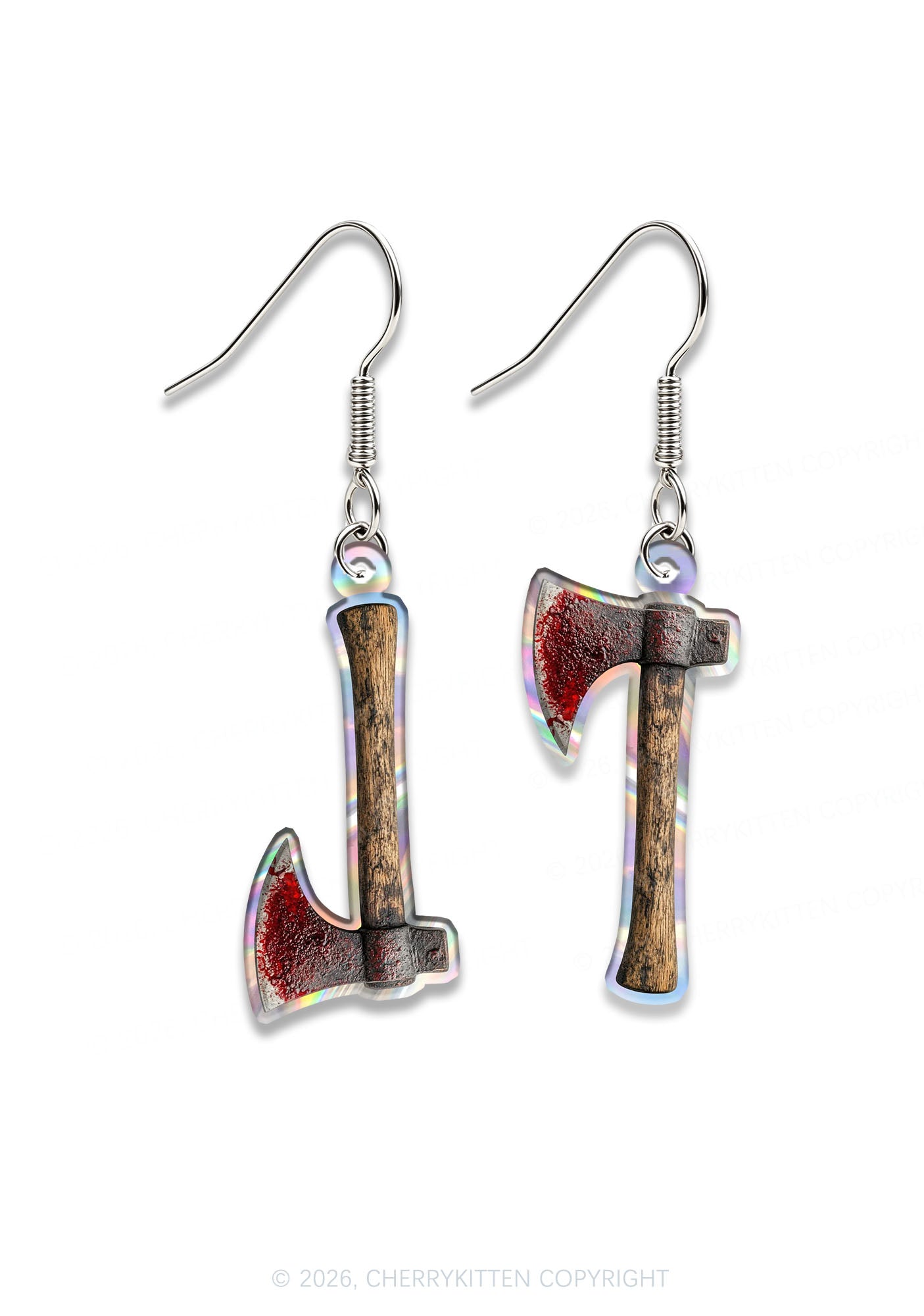 Halloween Red ‌Ax Y2K Acrylic Earrings Cherrykitten