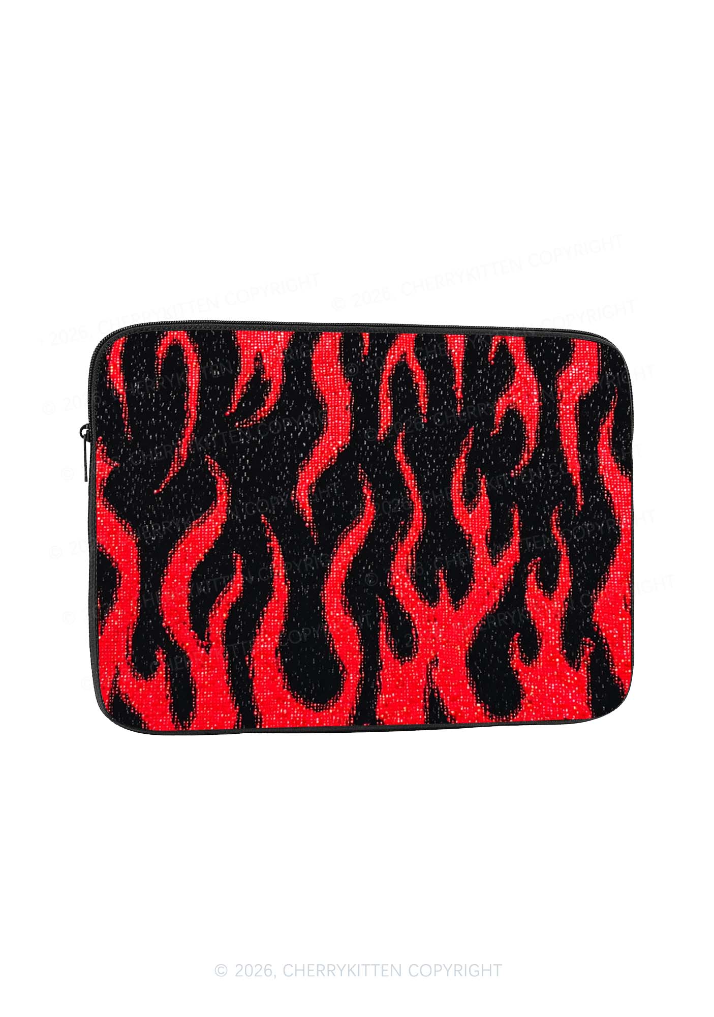 Red Flame Y2K Laptop Sleeve Cherrykitten