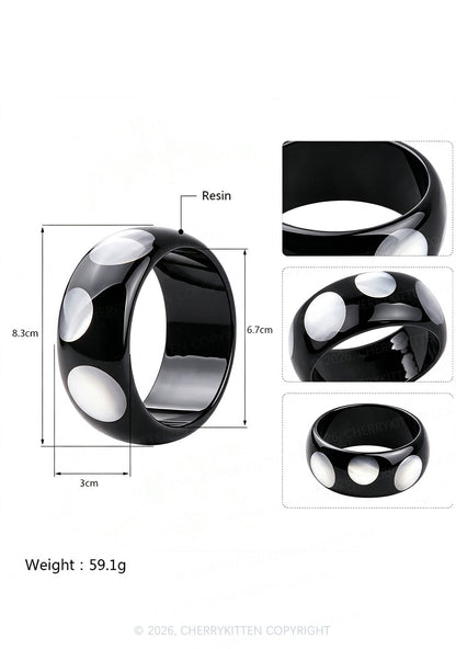 Retro Polka Dots Y2K Cuff Bangle Cherrykitten