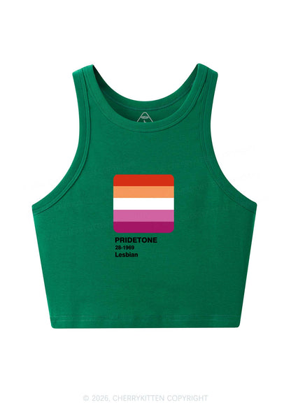 Pridetone Lesbian Pride Y2K Crop Tank Top Cherrykitten