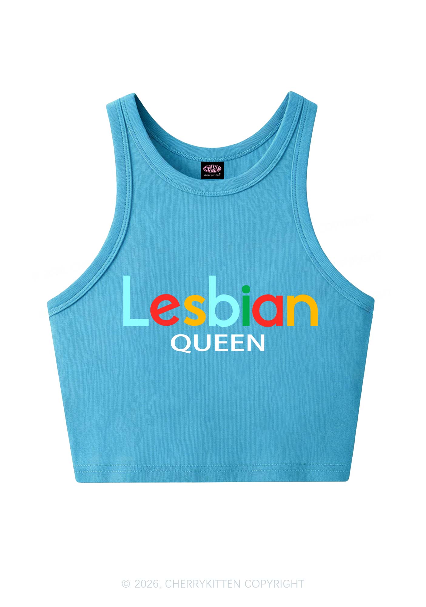 Lesbian Queen Pride Y2K Crop Tank Top Cherrykitten