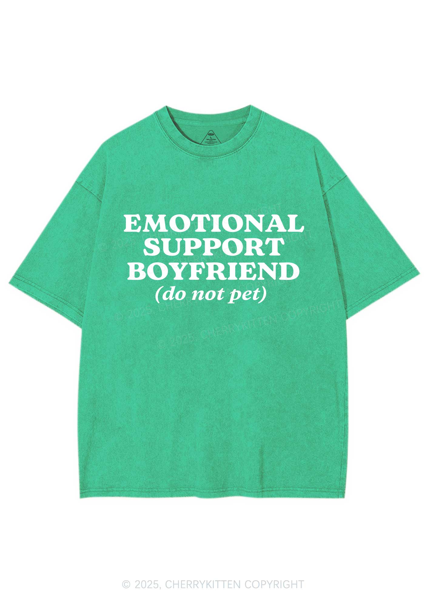 Emotional Support Boyfriend Valentine's Day Y2K Shirts Washed Tee Cherrykitten
