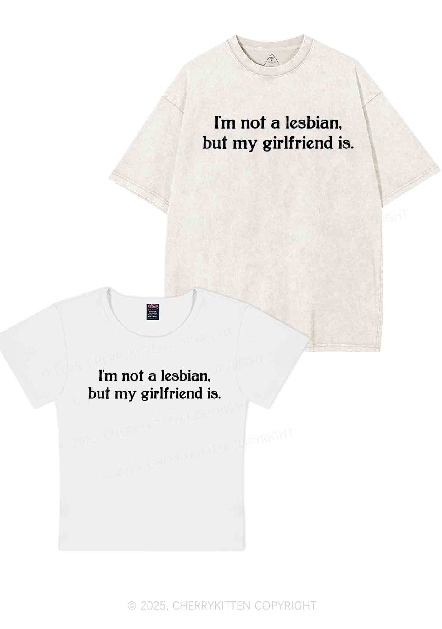 My GF Is Lesbian Y2K Valentine's Day Couple Shirt Cherrykitten