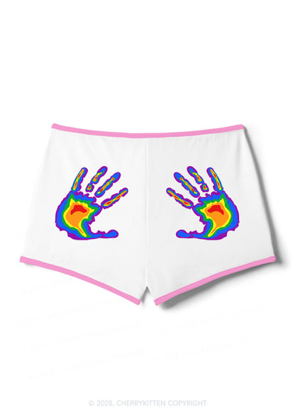 Pride Thermal Hands Y2K Booty Shorts Cherrykitten