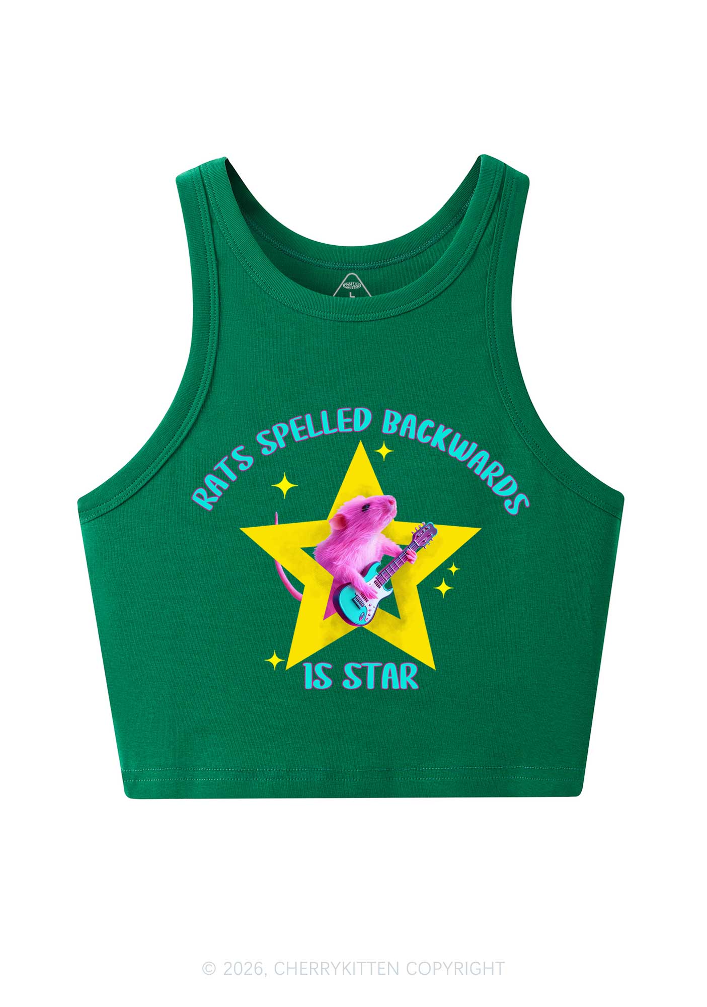 Rats Spelled Backwards Is Star Y2K Crop Tank Top Cherrykitten