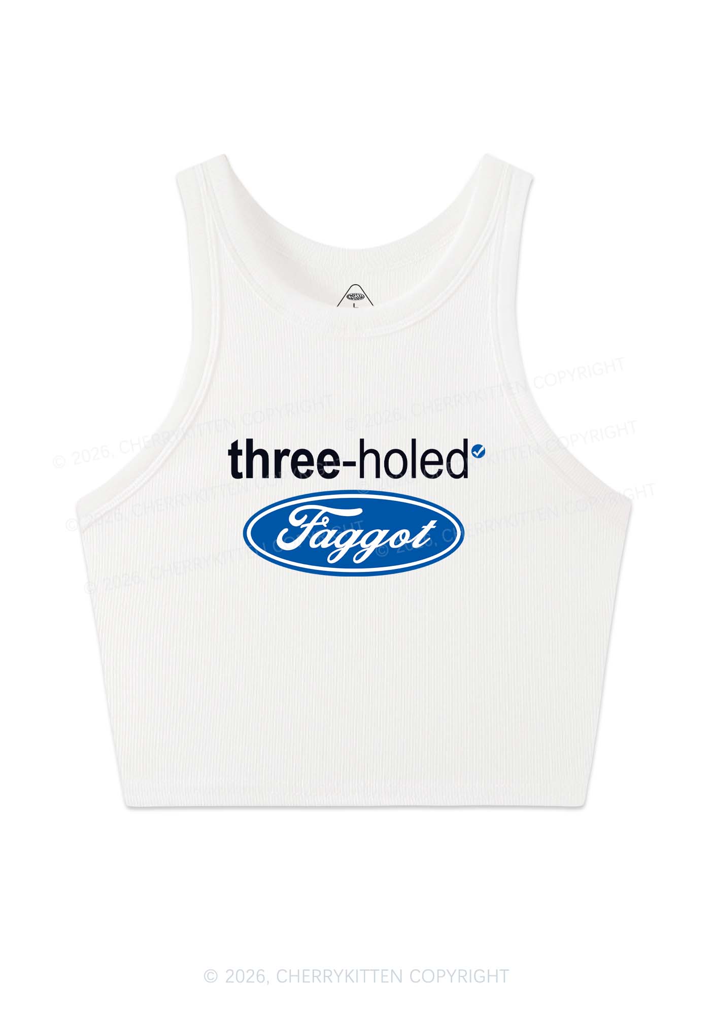 Three Holed Faggot Pride Y2K Crop Tank Top Cherrykitten