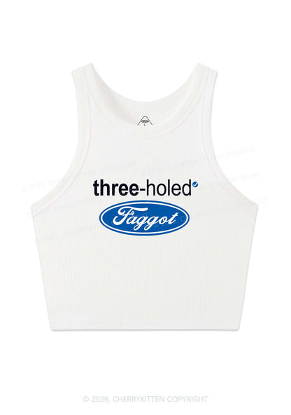 Three Holed Faggot Pride Y2K Crop Tank Top Cherrykitten