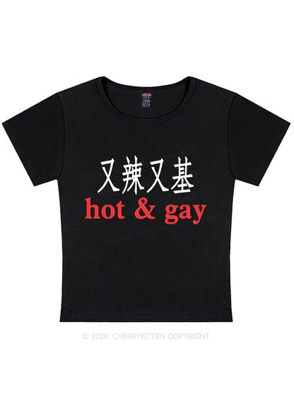 Hot Gay Pride Y2K Baby Tee Cherrykitten