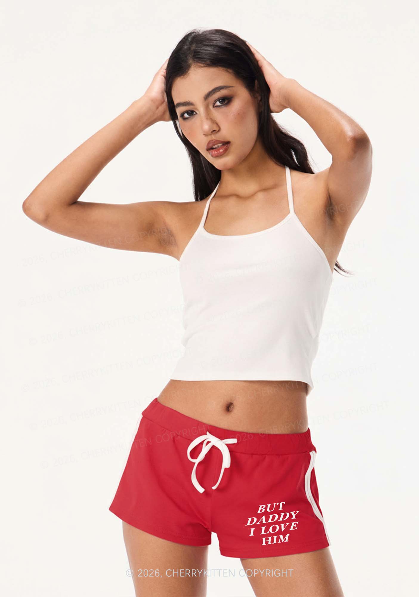 But Daddy I Love Him Pride Y2K Drawstring Mini Shorts Cherrykitten