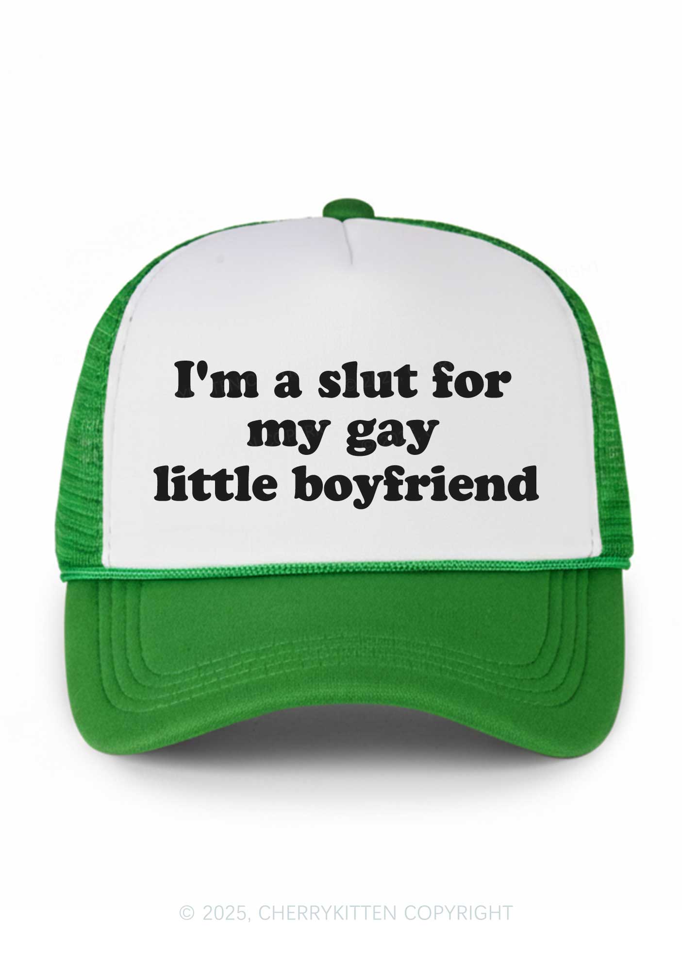Slxt For My Gay BF Valentine's Day Y2K Colorblock Trucker Hat Cherrykitten