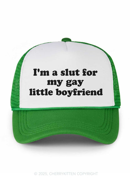 Slxt For My Gay BF Valentine's Day Y2K Colorblock Trucker Hat Cherrykitten