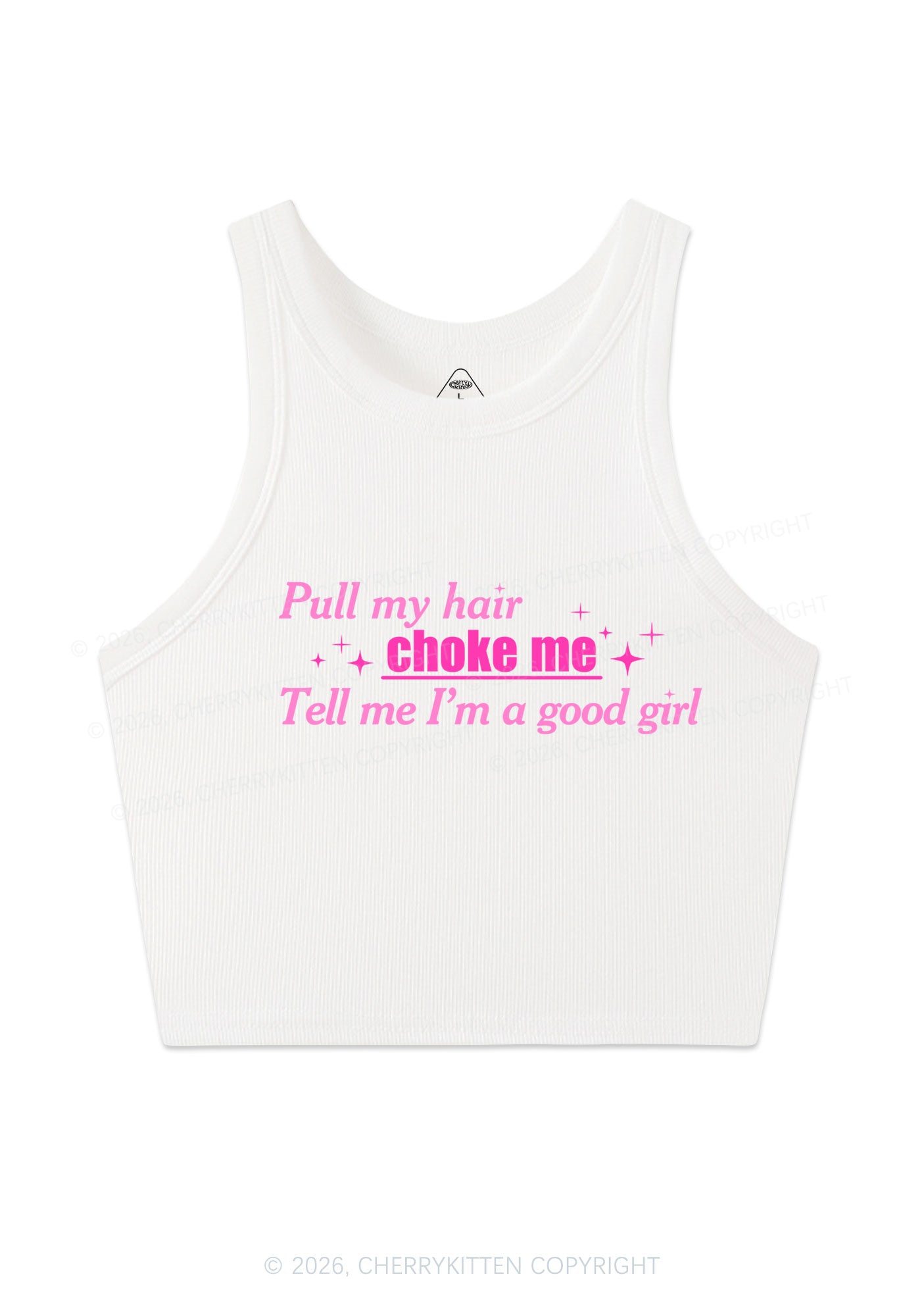 Choke Me Im Good Girl Y2K Crop Tank Top Cherrykitten