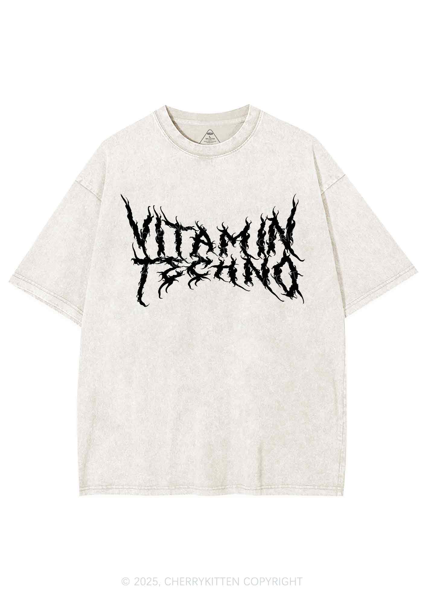 Vitamin Techno Y2K Shirts Washed Tee Cherrykitten