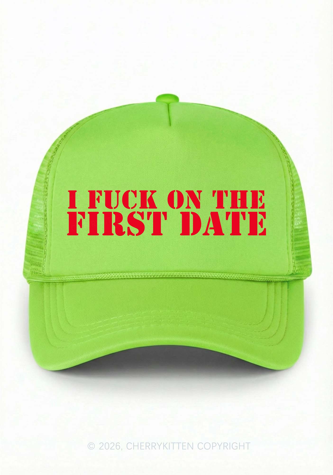 Fxxk On First Date Y2K Trucker Hat Cherrykitten