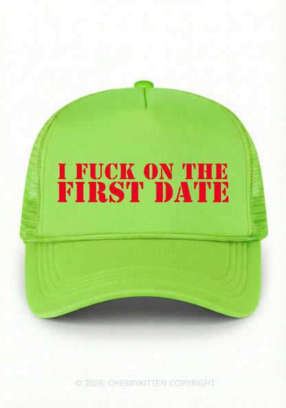 Fxxk On First Date Y2K Trucker Hat Cherrykitten