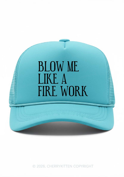 Blow Me Like Fire Work Y2K Trucker Hat Cherrykitten