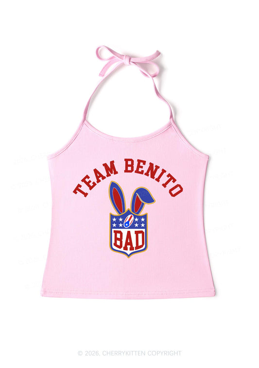 Pink Football Bunny Y2K Halter Neck Cami Cherrykitten