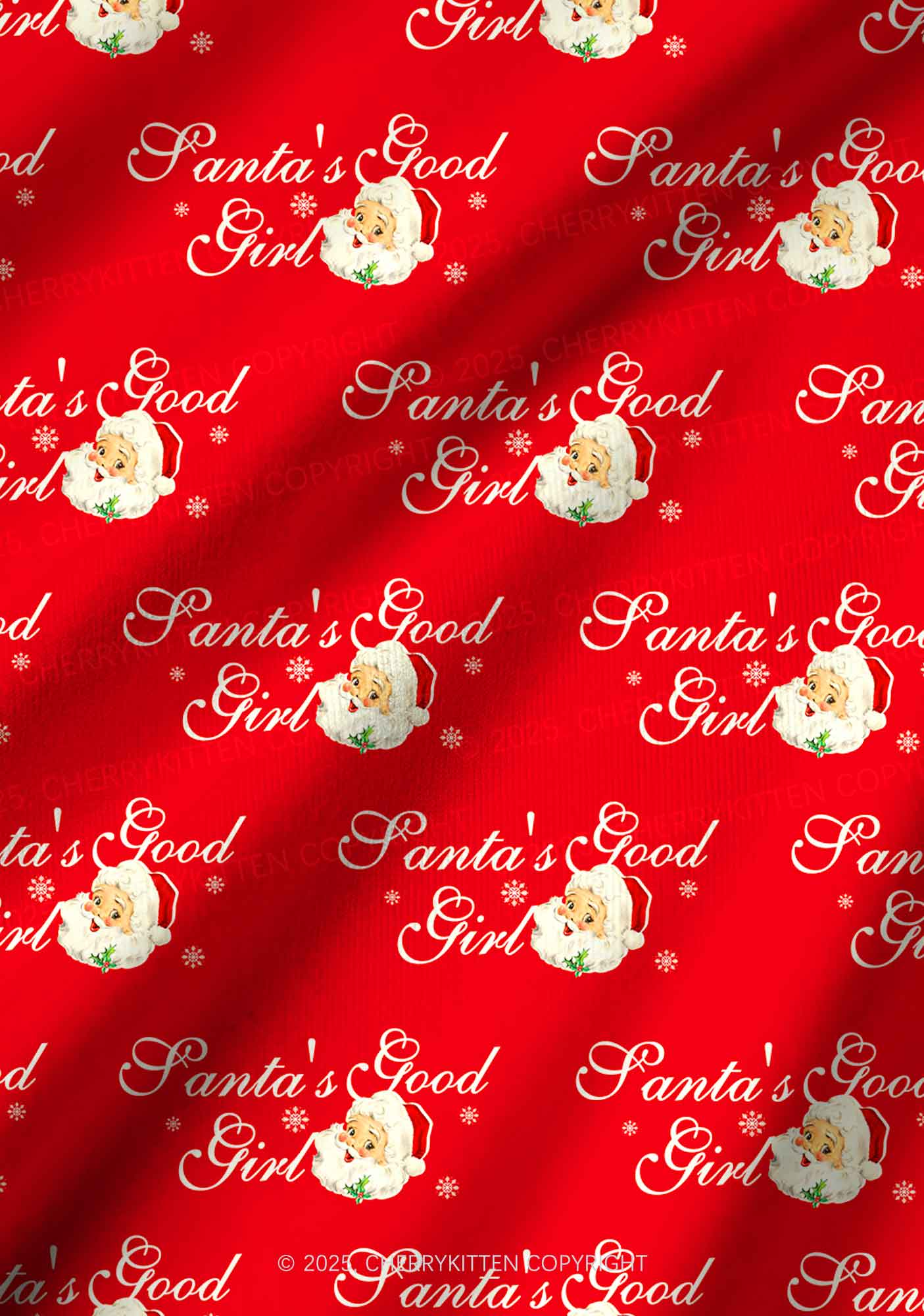 Christmas Santas Good Girl Y2K Print Long Sleeve Pajama Set Cherrykitten