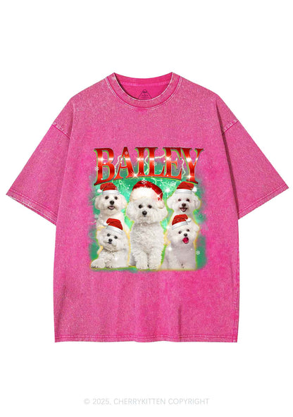 Custom Christmas Puppy Y2K Shirts Washed Tee Cherrykitten